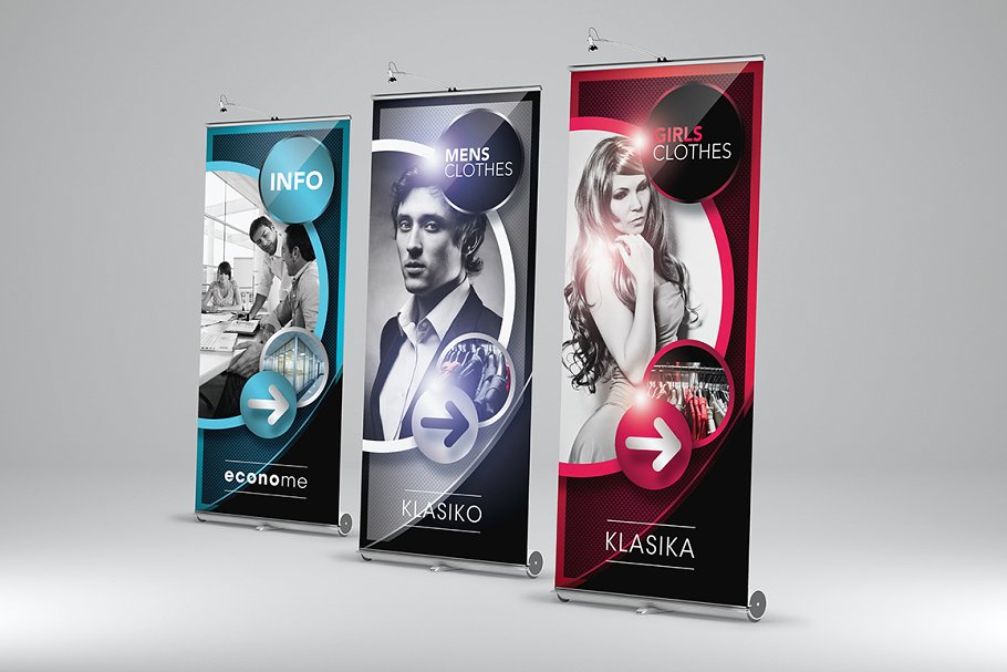 时尚服饰主题X展架广告模板 Point It – Roll-Up Banner 1插图(1)