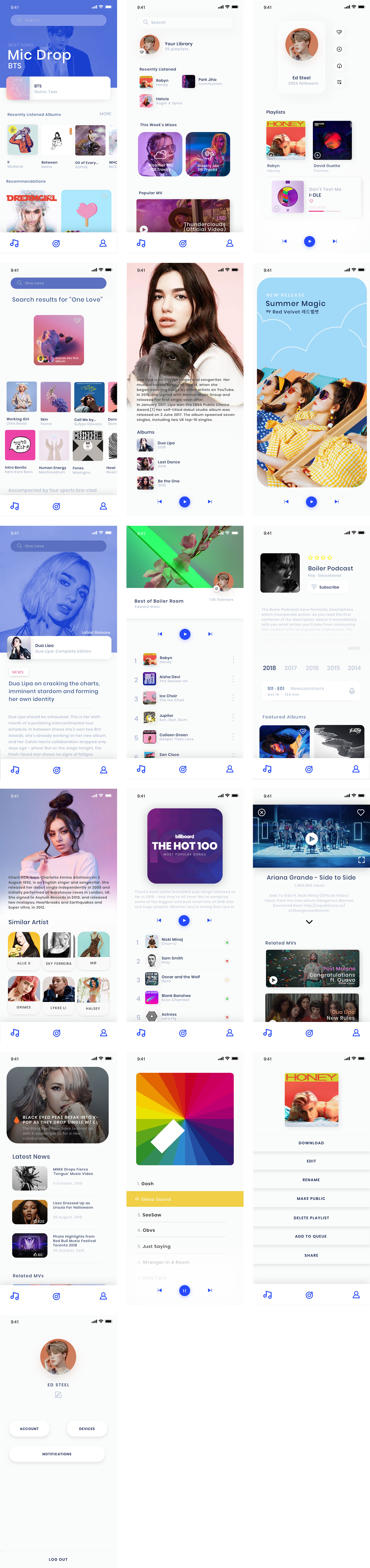 Minty 音乐应用界面包