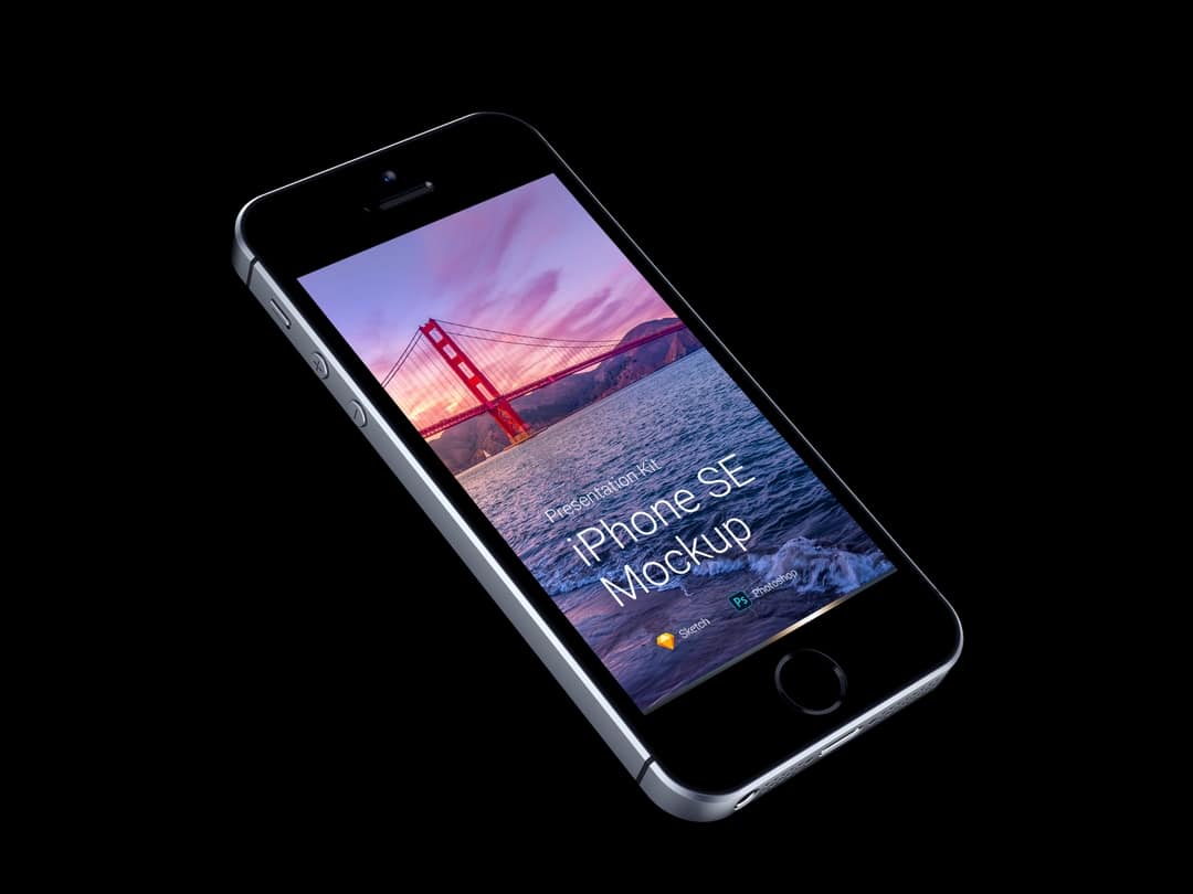 超级主流桌面&移动设备样机系列：iPhone SE 智能手机样机 [兼容PS,Sketch;共3.13GB]插图(7)