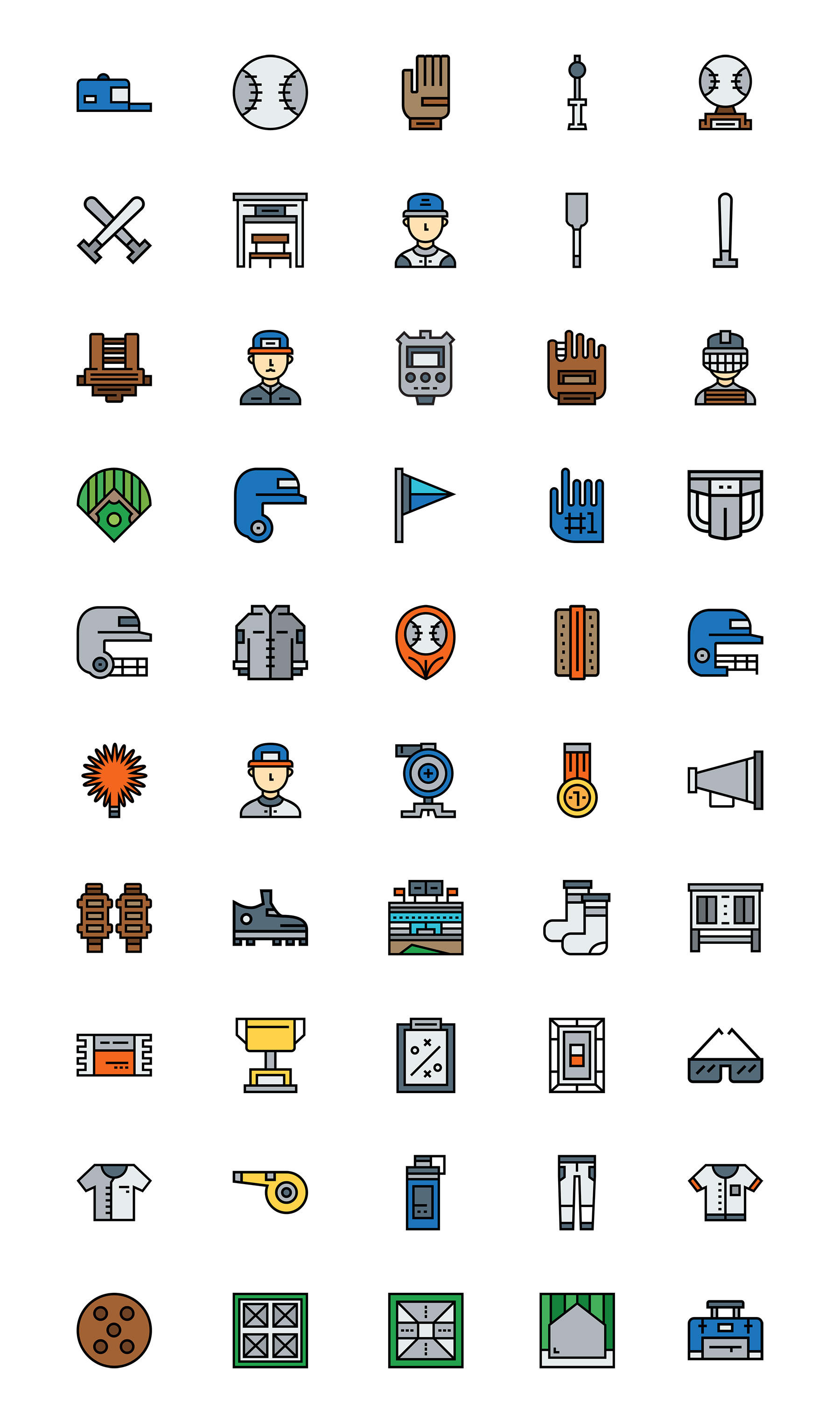 50 枚棒球队图标