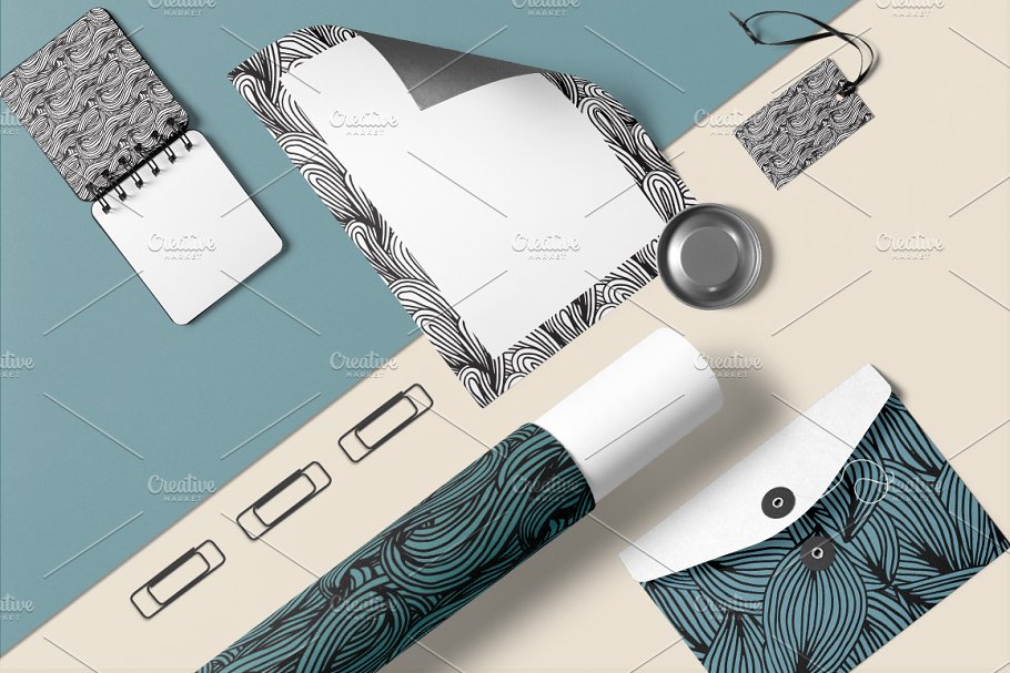 有趣的手绘涂鸦无缝矢量图案 Doodle Seamless Patterns插图(2)