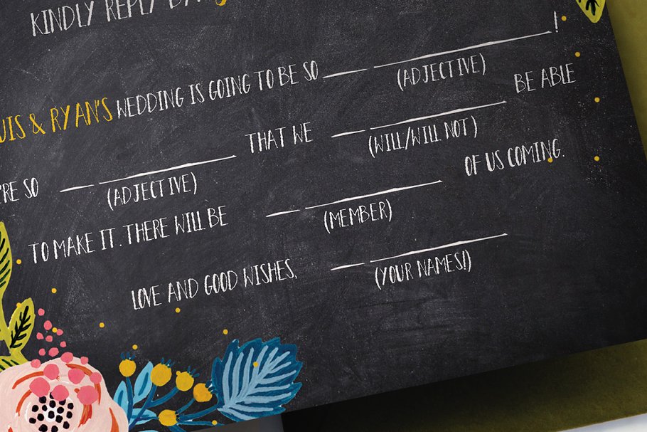 雅黑格调花卉婚礼设计套件 Black Floral Wedding Suite插图(1)