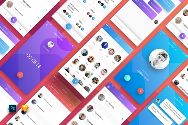 新闻社交/仪表盘/电商/音乐书籍多用途应用UI套件[附加应用介绍页UI] Flok – iOS UI Kit Template插图(5)