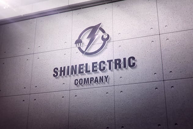 3D立体Logo挂墙演示样机模板 3D Logo Modern Wall Sign Mock-Ups Vol.2插图(2)