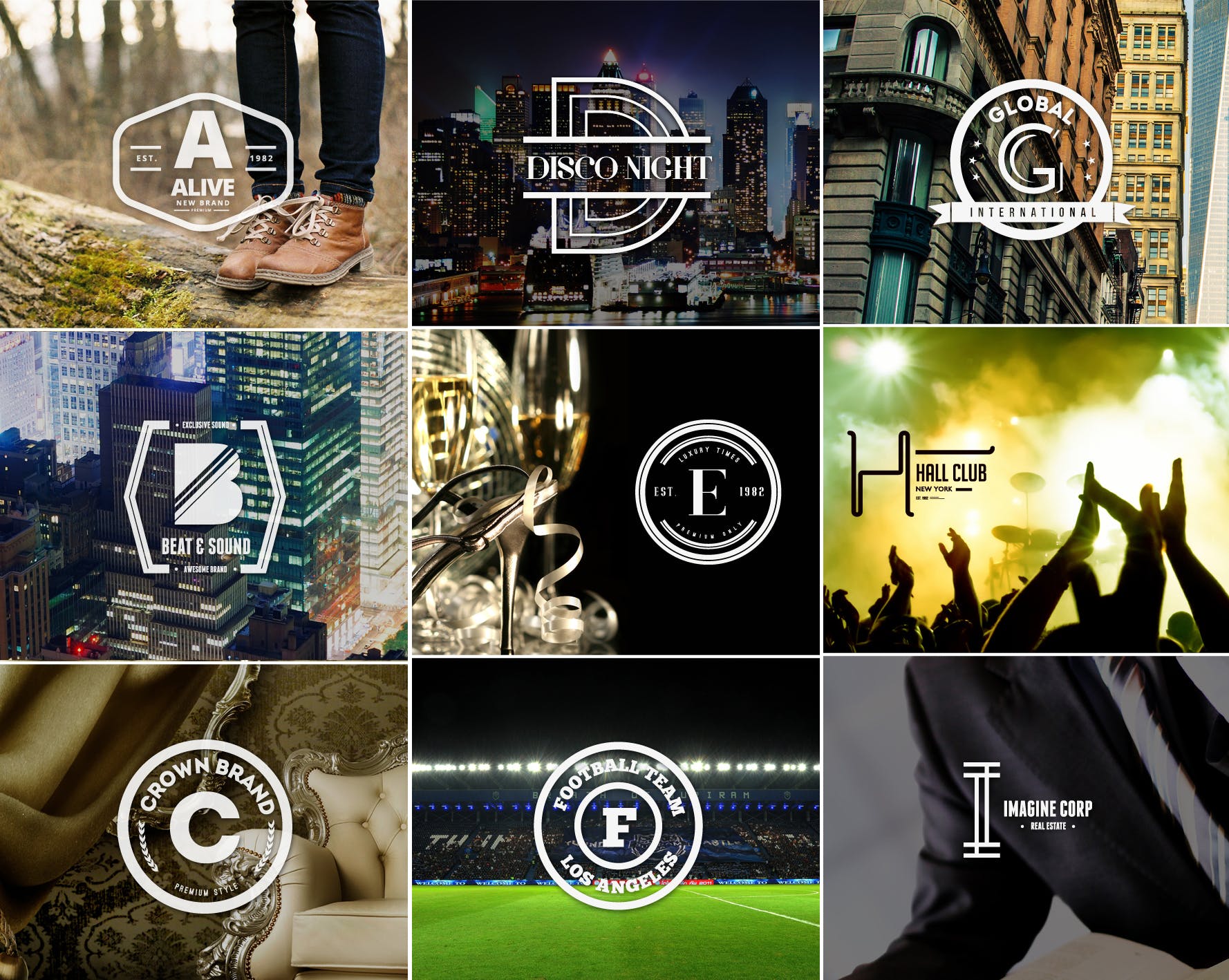 26个英文字母图形Logo&徽章设计模板合集插图(1)