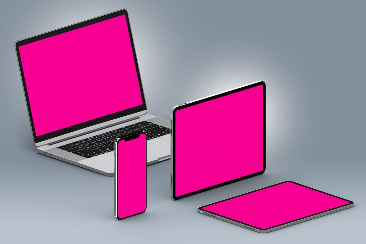 超高分辨率等距多设备响应式设计预览样机PSD模板 Isometric Multi-Device PSD Mock-ups 2019插图(4)