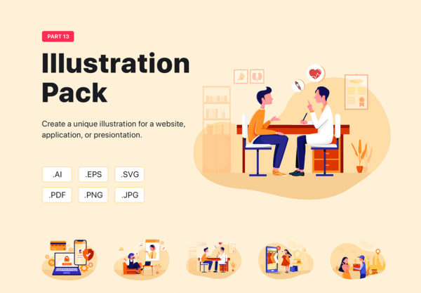 素材库下午茶：智能互联网生活矢量场景插画集