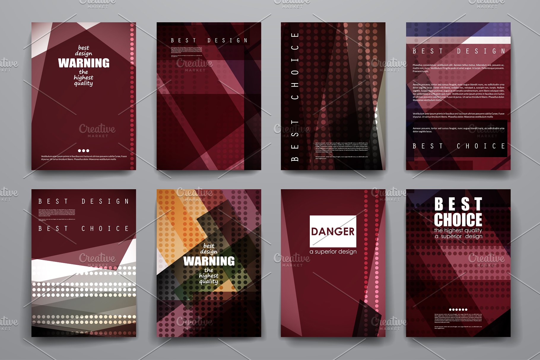 暗色调抽象图形背景画册背景 Abstract Brochures插图