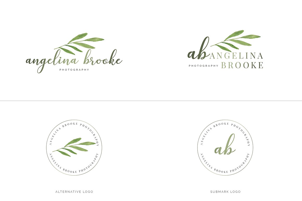 超级水彩风 Logo 设计素材包 Watercolor Premade Branding Logo Kit [模板、纹理&元素]插图(42)