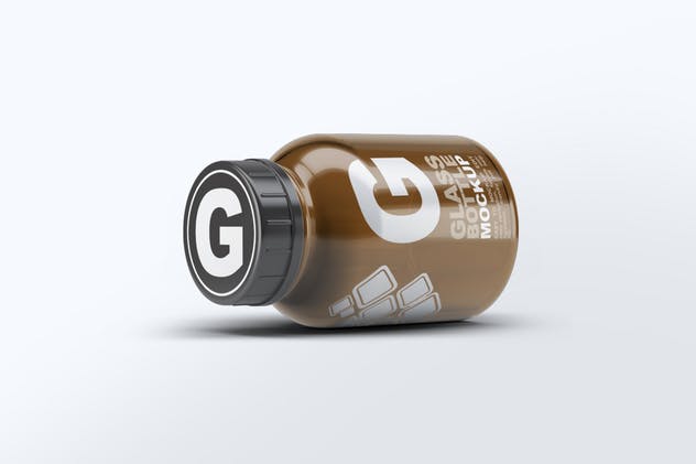 美容药品玻璃罐子瓶子样机 Pill Cosmetics Glass Bottle Mock-Up插图(6)