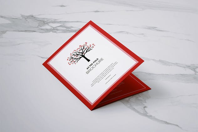 A5三折页设计小册子样机展示模板 Tri-Fold Brochure A5 Mock-up插图(3)