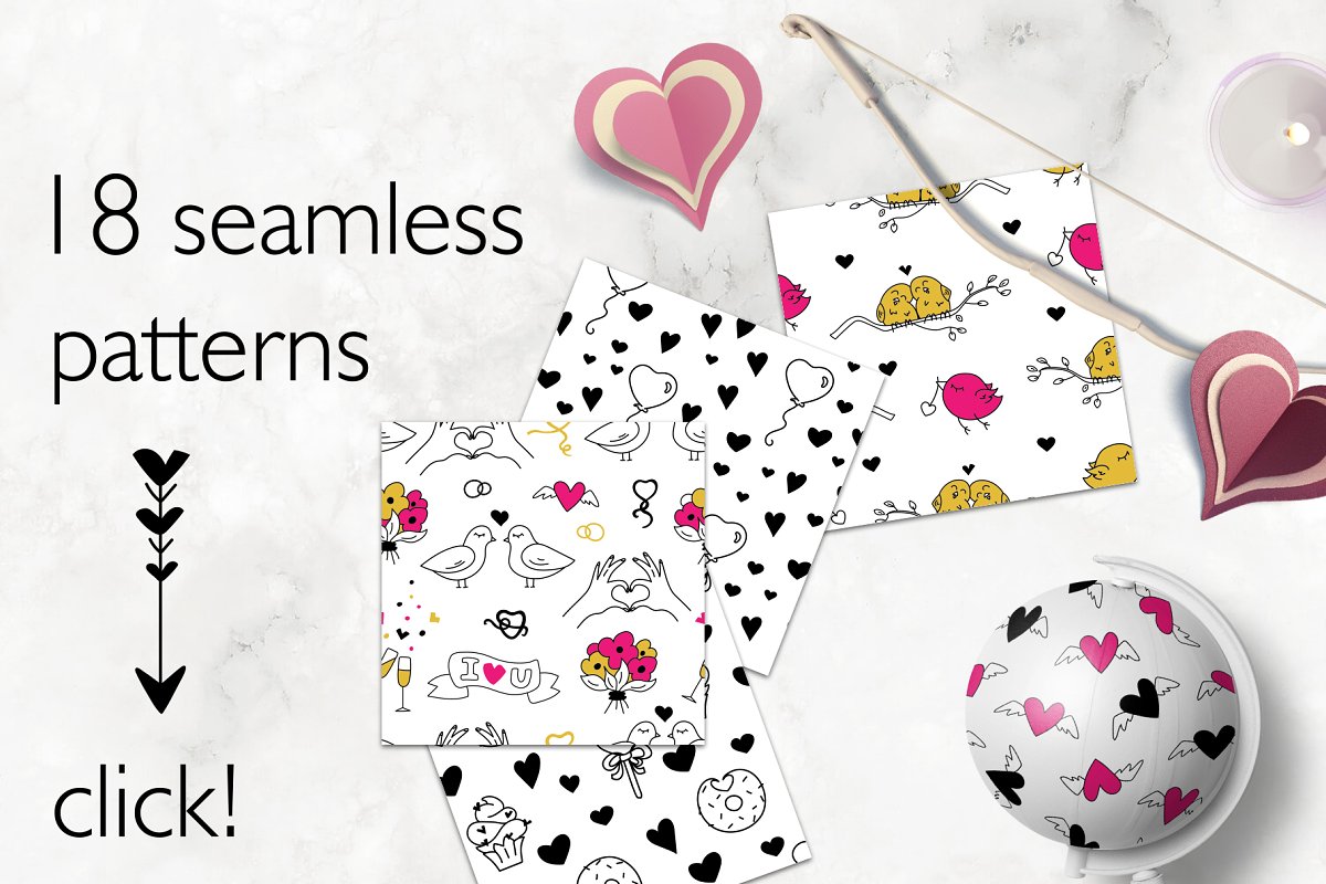 浪漫的情人节卡通插画素材包 [EPS]插图(4)