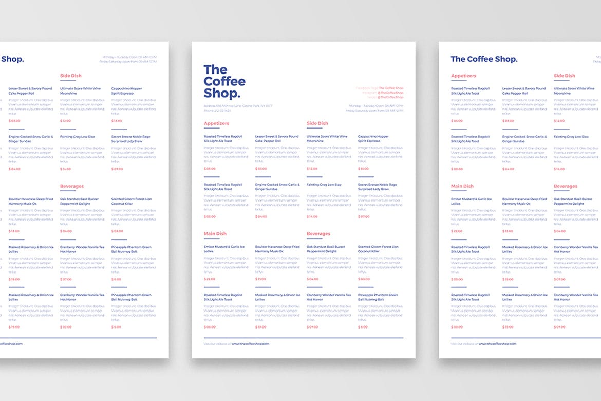 非常高端的极简主义菜单设计模板插图(3)