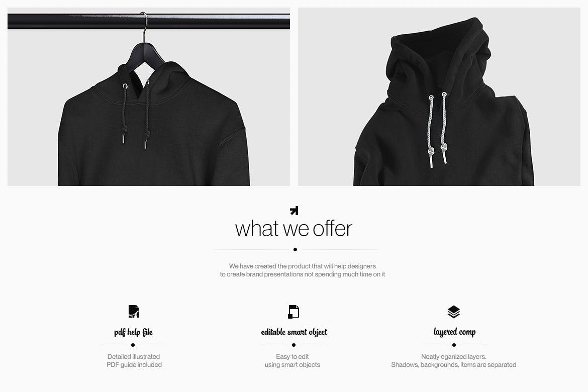 彩色连帽衫运动衫卫衣设计图样机模板 Color Hoodie Sweatshirt Mockup插图(1)