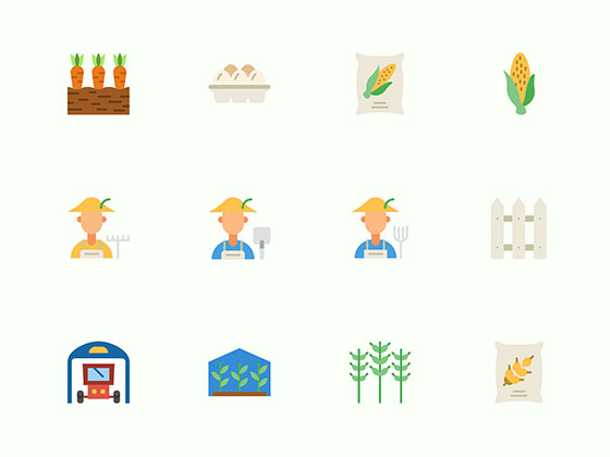 70 枚农业扁平图标素材之家精选sketch素材