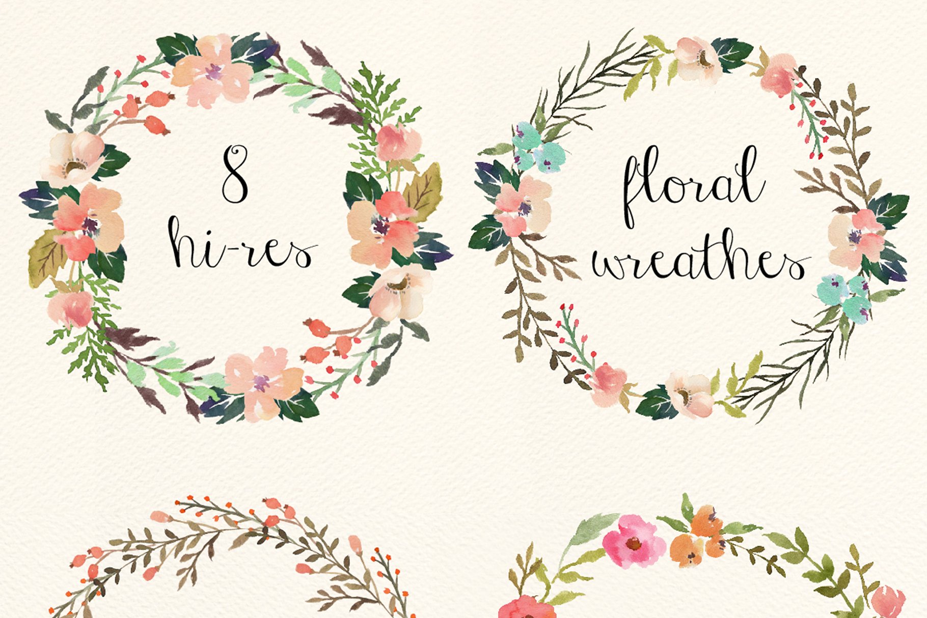 水彩花卉DIY素材包 Watercolor flower DIY pack Vol.3插图(4)