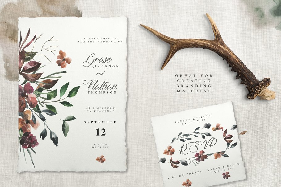 女性水彩花卉插画设计套装 Her Flowers Pro插图(2)