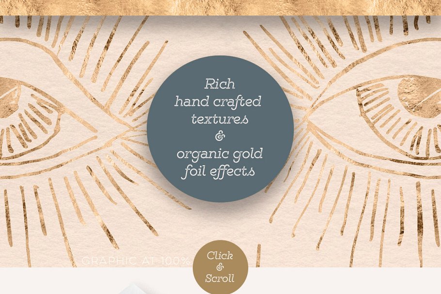 手绘金色星空元素 Gold Nights Hand Drawn Stars插图(1)