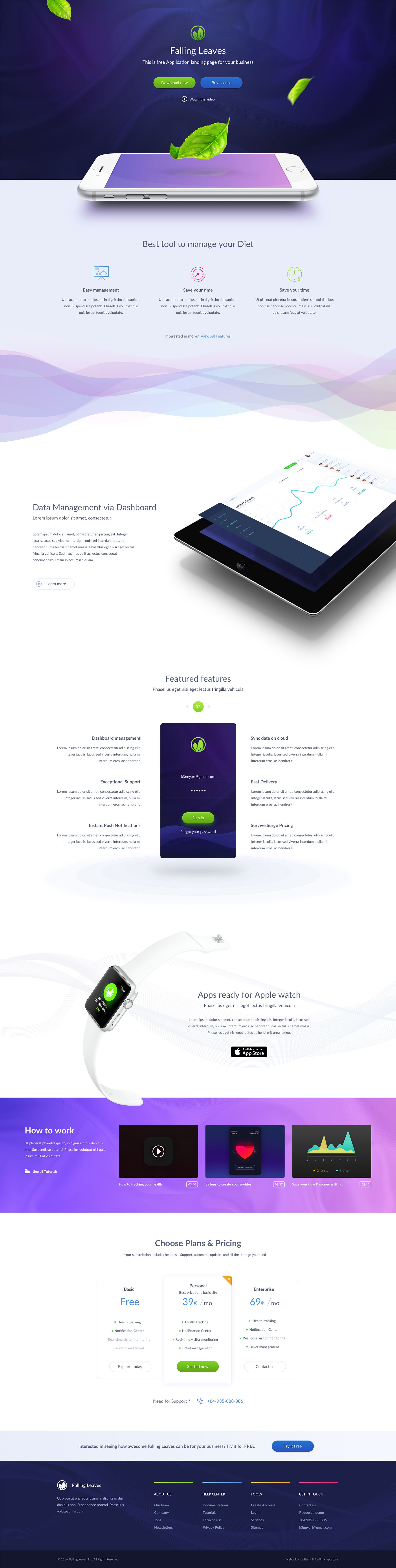 Falling Leaves 着陆页