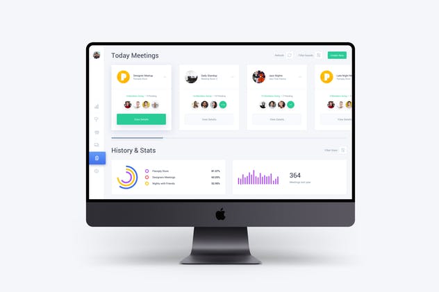 Web网站网络会议平台管理后台设计UI套件 Web Dashboard & Meeting UI Kit App Template 8插图(2)