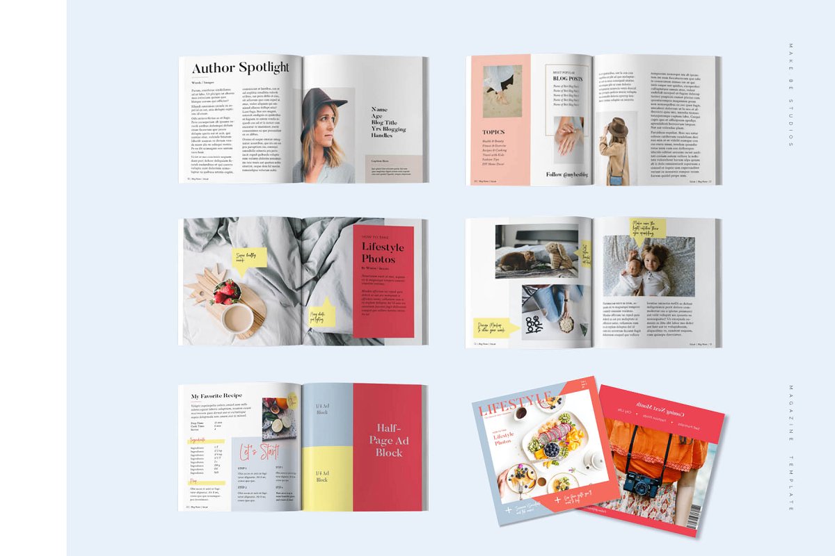 时尚生活方式方形杂志画册模板插图(3)