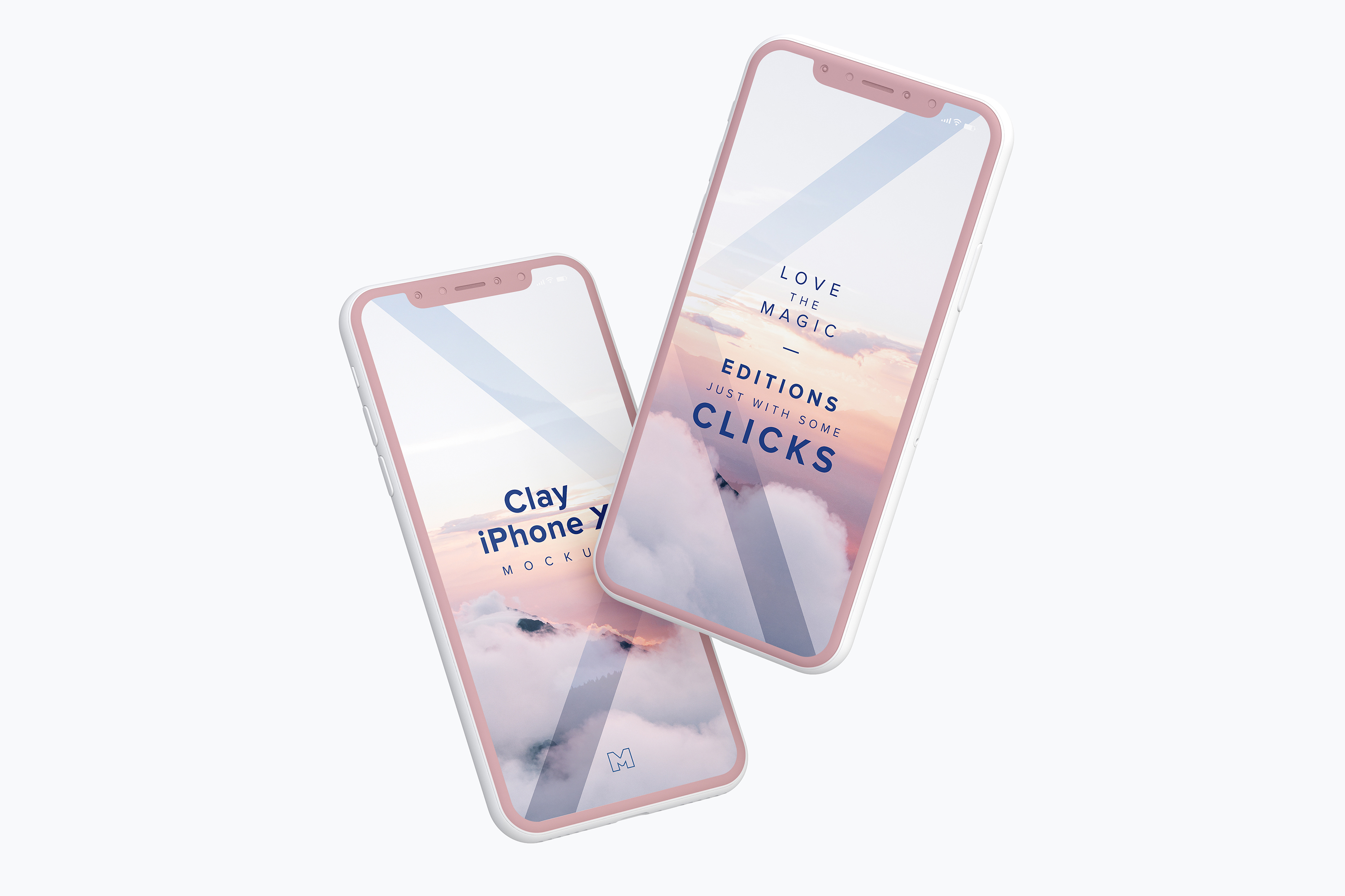 iPhone X手机APP应用界面设计效果图样机05 Clay iPhone X Mockup 05插图(2)