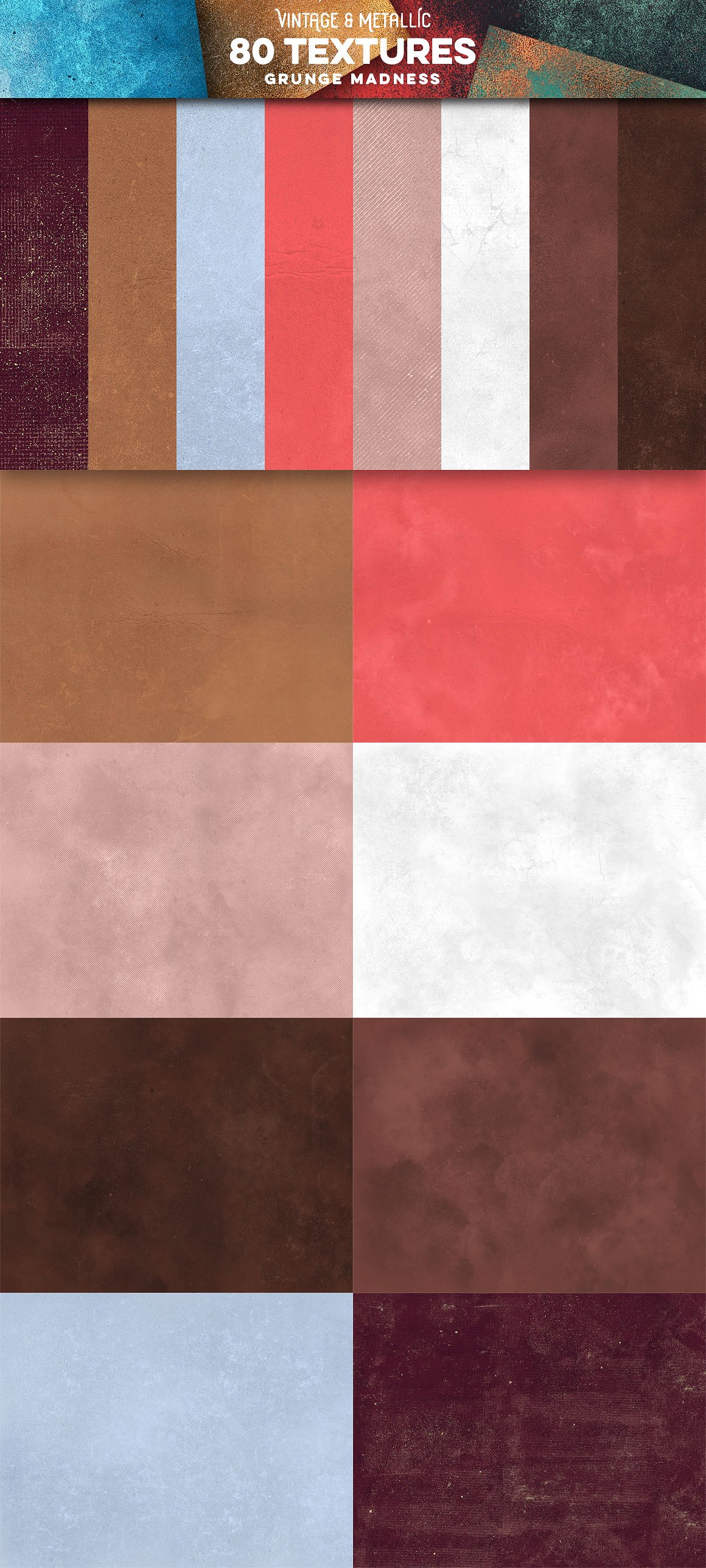 80款复古和金属纹理合集[1.65GB] 80 Vintage & Metallic Textures插图(4)