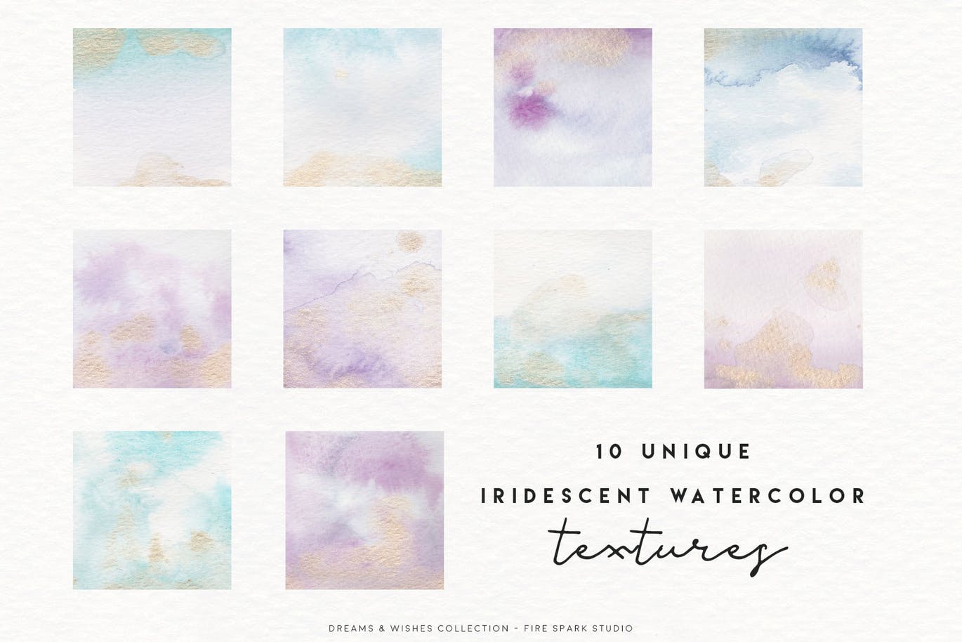 梦想与愿望主题淡色混合水彩肌理纹理背景素材 Dreams and Wishes Collection插图(1)