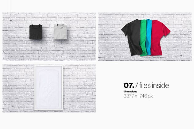 时尚品牌T恤系列服装样机 T Shirt Collection Mockup插图(3)