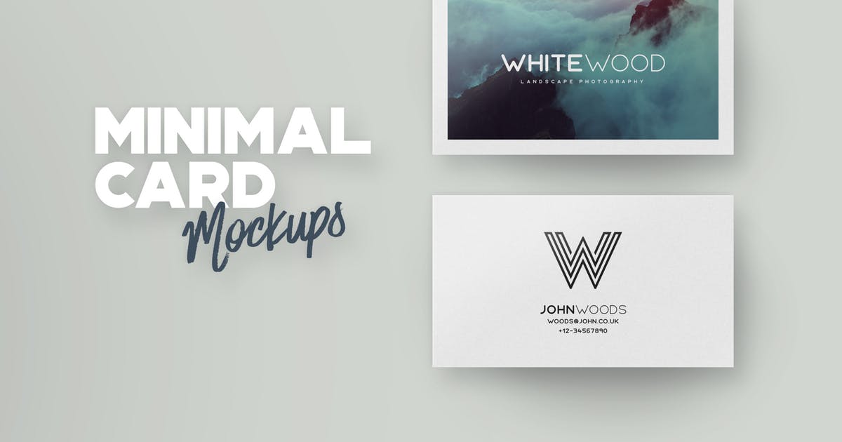 极简主义设计风格名片设计效果图样机 Minimal Card Mockups插图