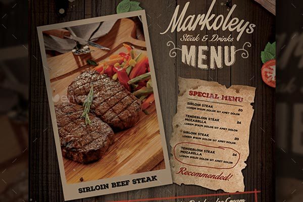 乡村咖啡馆菜单模板下载 Rustic Cafe Menu [psd]