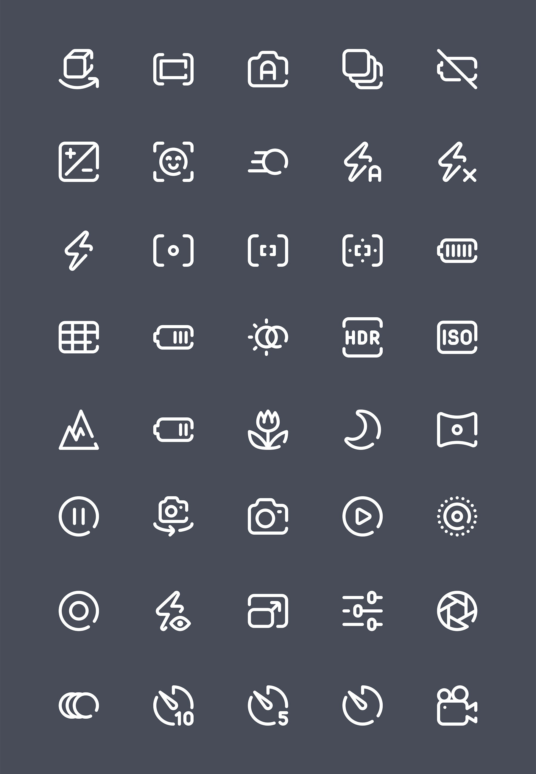 40 枚相机界面元素图标