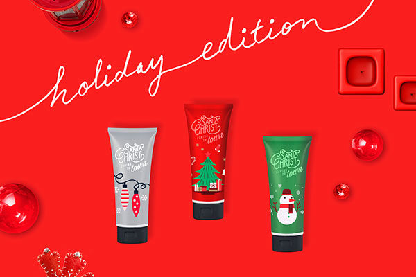 大红色圣诞主题牙膏促销活动海报模板