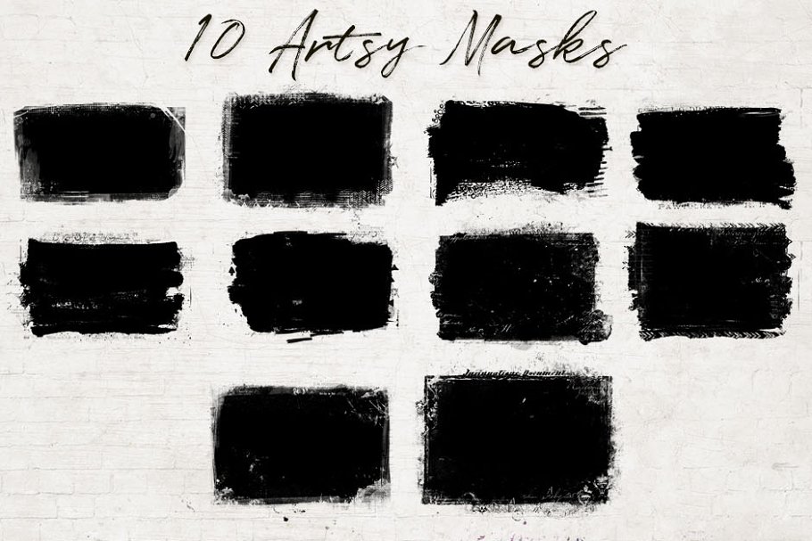 创意艺术效果设计工具（纹理/笔刷/叠层/框） Artistic Textures/Overlays Set插图(7)