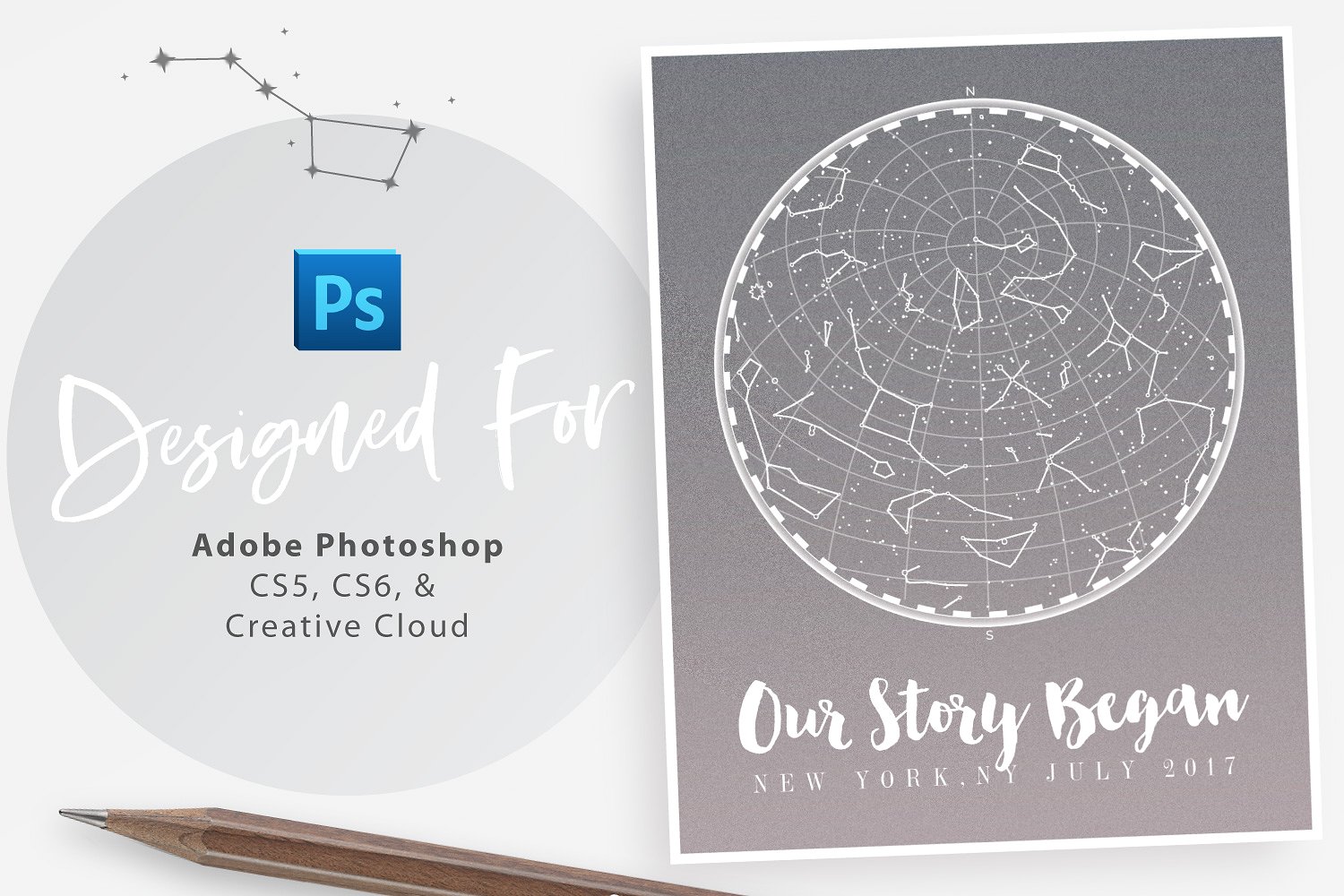 美丽的极简主义地图海报设计插件 Star Map Poster Creator, Minimal插图(5)