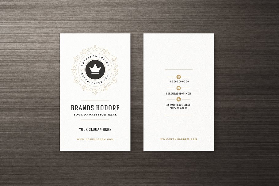 15款复古装饰风格企业名片设计模板 15 Ornaments Business Cards Bundle插图(15)