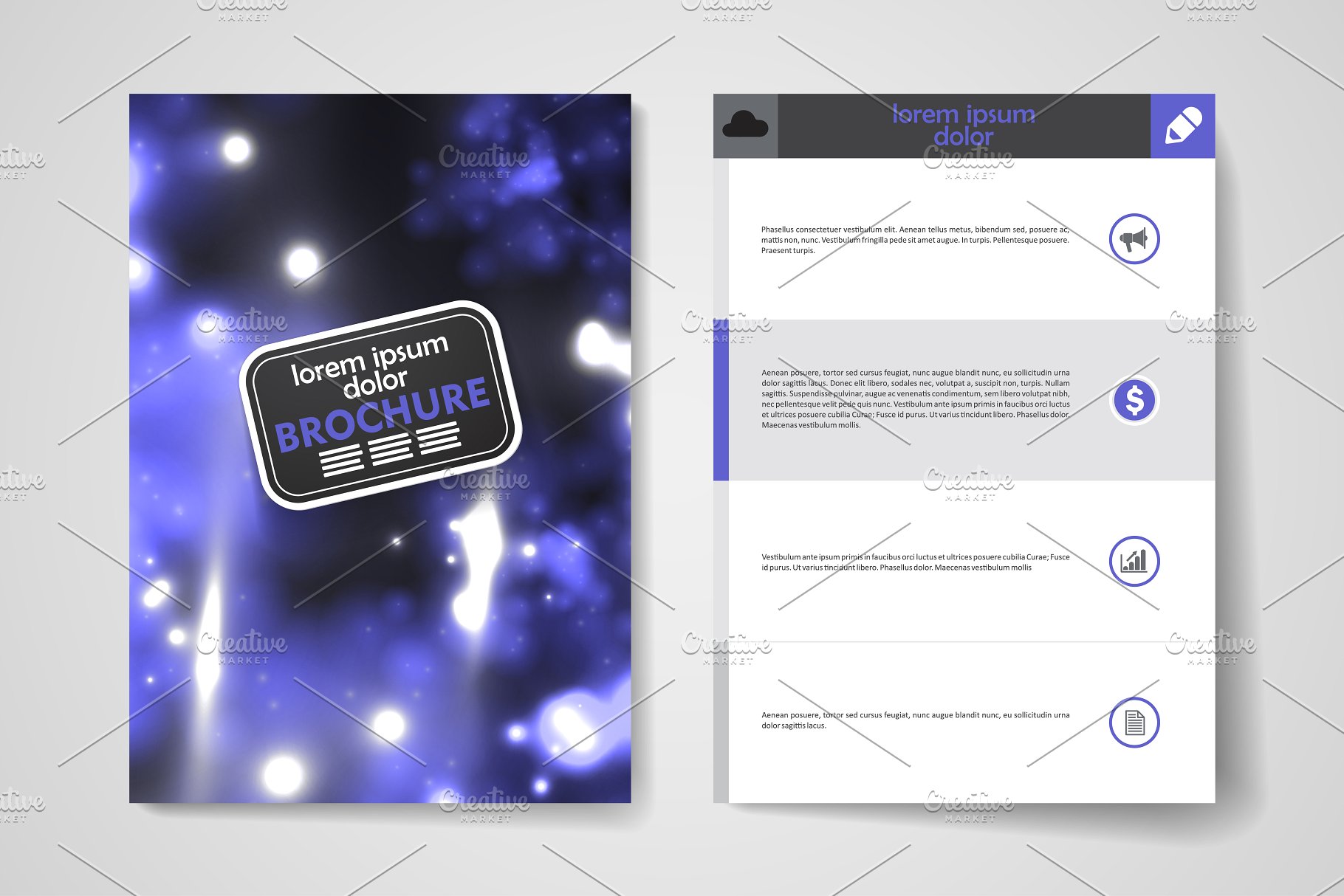 荧光DNA链条抽象图形画册模板 Set of Beautiful Brochures插图(21)