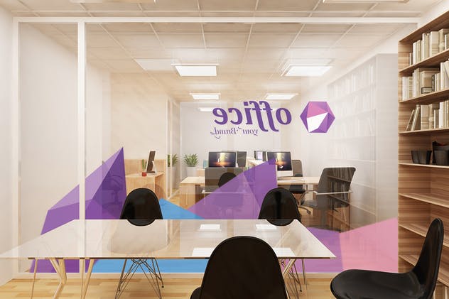 小型办公会议室会客室场景品牌Logo样机 Mockup Branding For Small Offices插图(6)