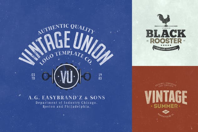 复古文字Logo设计模板 Retro Logo Templates V.06插图(1)