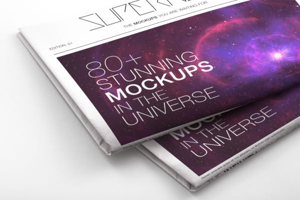 新闻报纸排版版式设计印刷效果局部预览样机02 Newspaper PSD Mockup 02