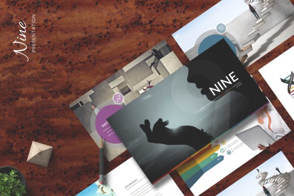 宽屏设计多行业适用解决方案PPT模板 Nine – Powerpoint Template