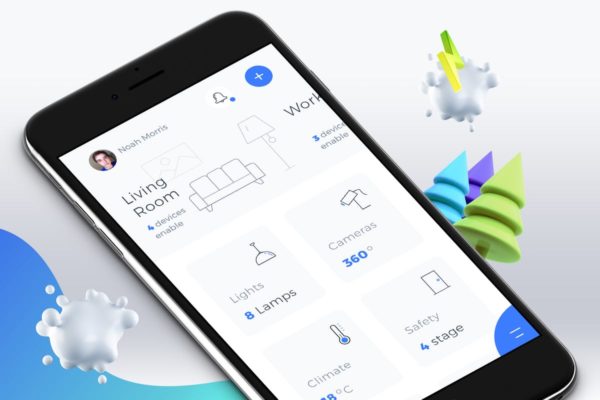 智能家居APP应用控制面板界面模板 Smart Home Dashboard 1 Mobile Ui