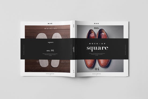 方形杂志画册样机 Square Magazine Mock-up插图(2)