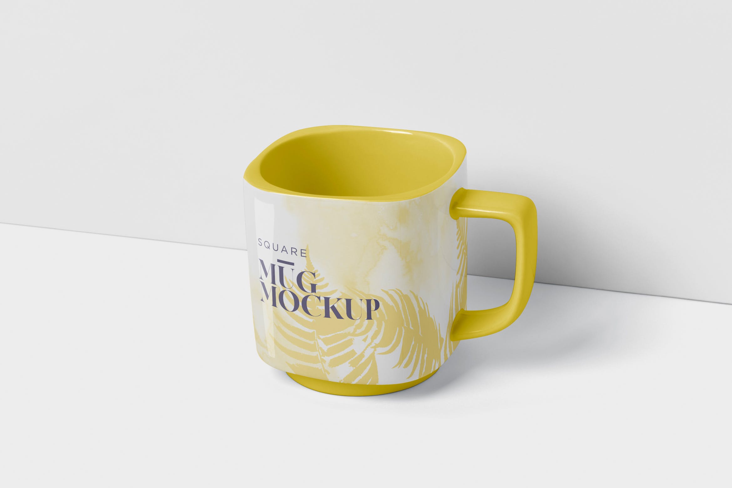 方形马克杯图案设计素材库精选模板 Mug Mockup – Square Shaped插图
