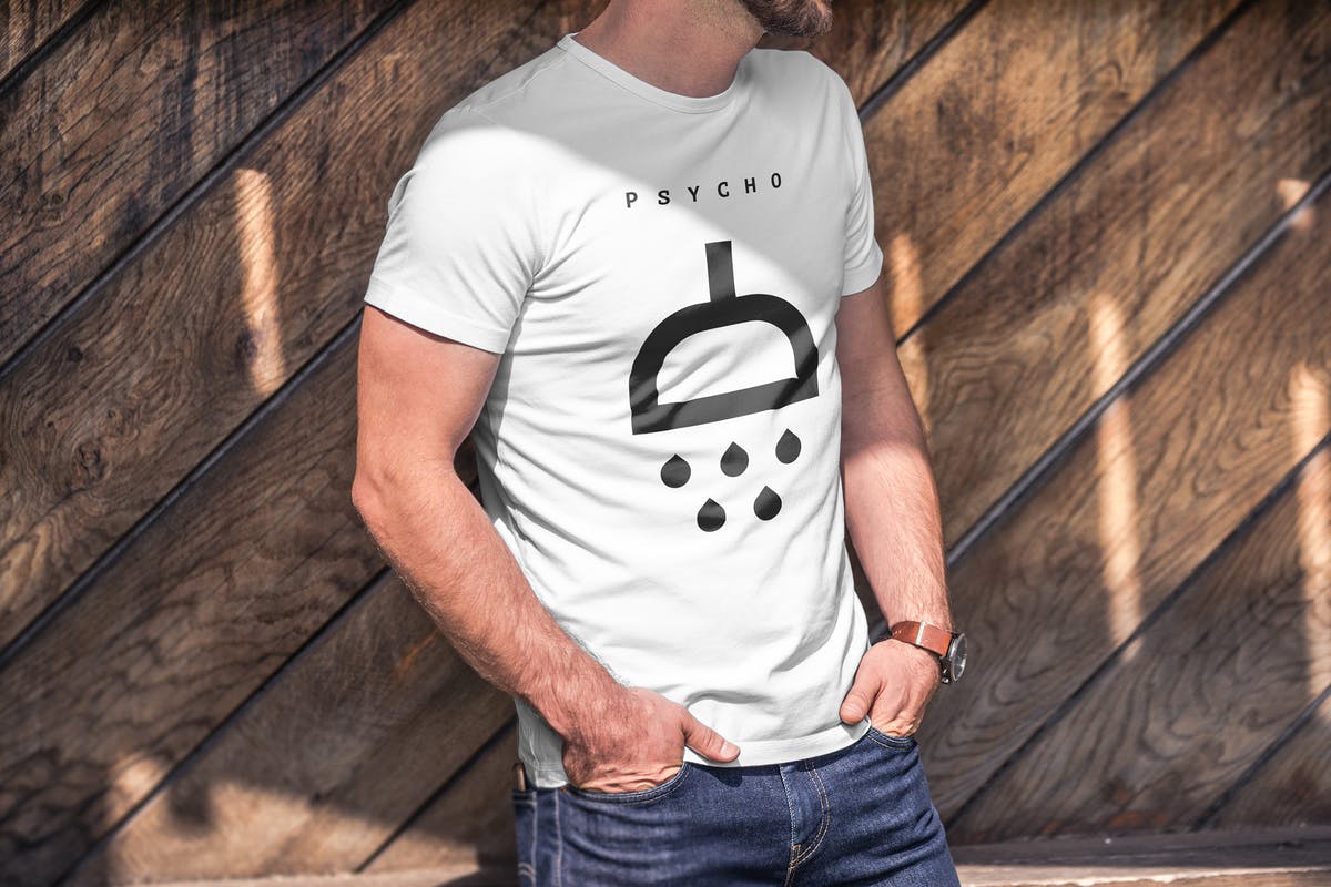 欧美模特T恤上身效果样机模板3 T-Shirt Mock-up 3插图