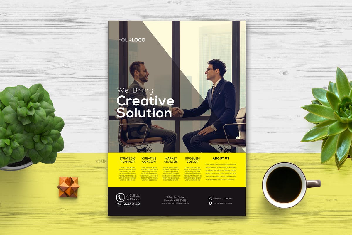 企业品牌营销海报传单设计模板 Corporate Flyer插图