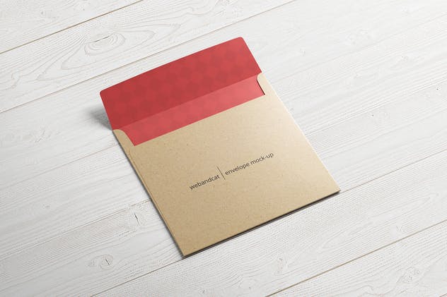 方形信封设计图样机素材库精选模板 Square Envelope Mock-up插图(2)