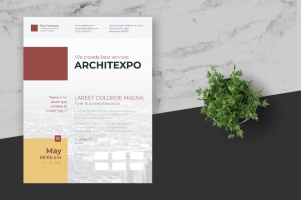 企业路演企业宣传活动海报模板 Clean &amp; Minimal Business Event Flyer