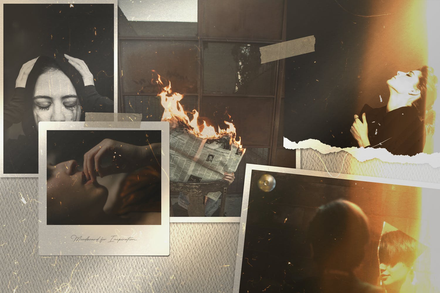 企业文化情绪板照片墙样机素材库精选模板 Moodboard Mockup Kit插图(4)