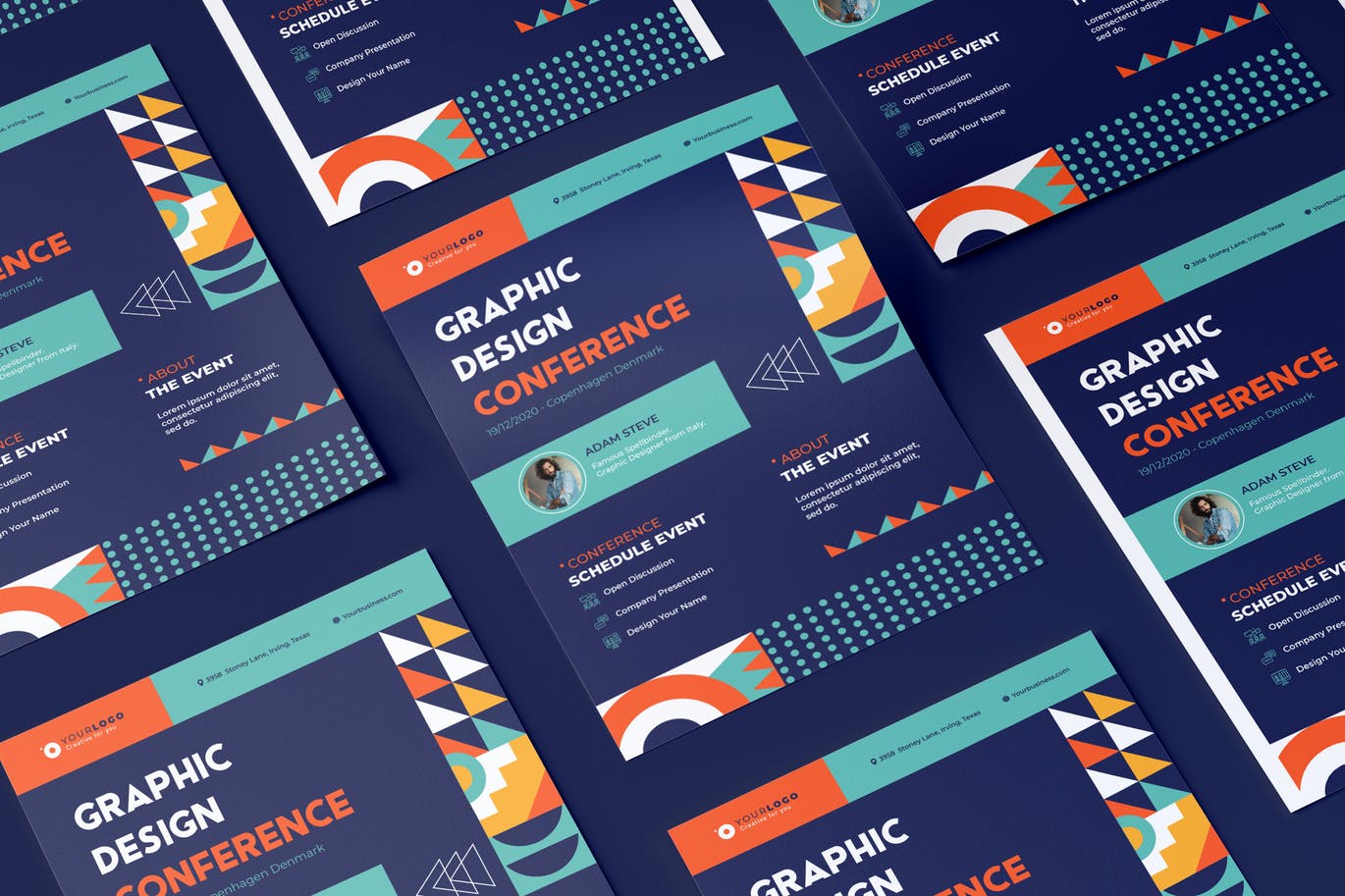 活动&会议传单设计模板 Event Conference Flyer Illustrator Template插图